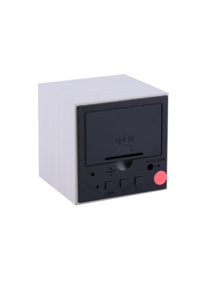 LED Display Wooden Alarm Clock White 6.3cm - Image 5