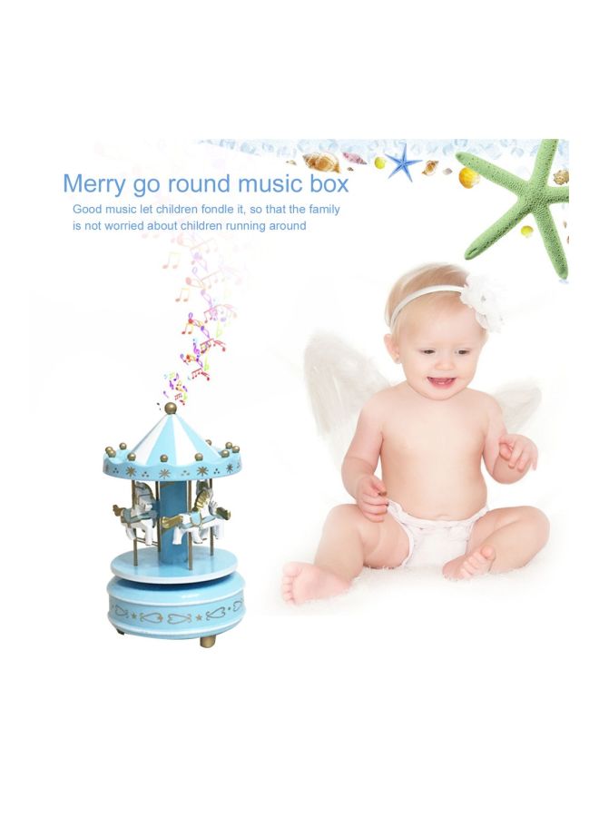 Generic - Merry-Go-Round Carousel Music Box Blue 19x12cm - Image 1