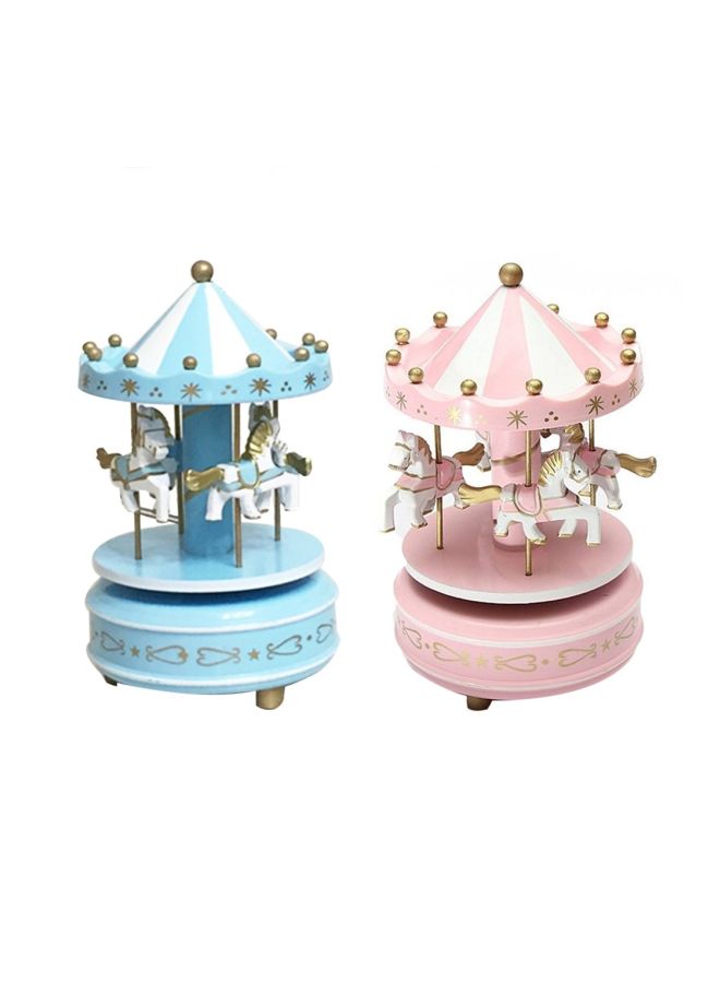 Generic - Merry-Go-Round Carousel Music Box Blue 19x12cm - Image 1