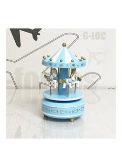 Generic Merry-Go-Round Carousel Music Box Blue 19x12cm  - Image 4