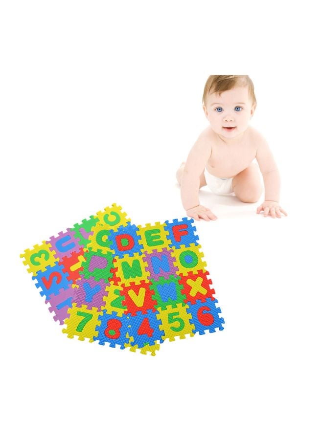 36-Piece Alphabet Puzzle Foam Mat Multicolour 5x5x0.7cm - Image 3