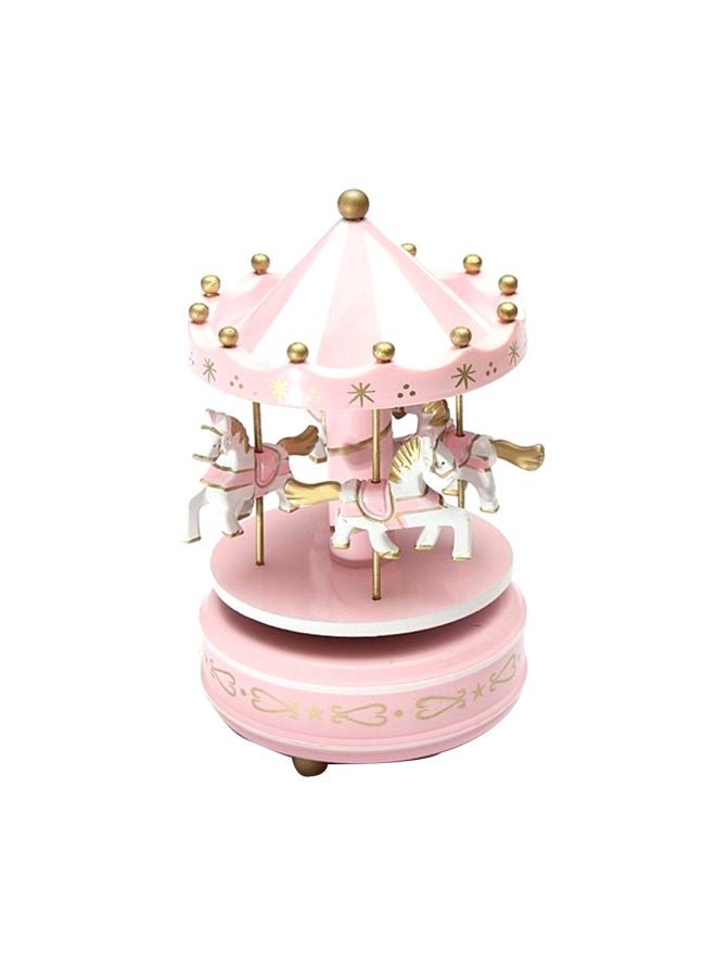 Merry-Go-Round Carousel Music Box Pink 19x11centimeter - Image 1