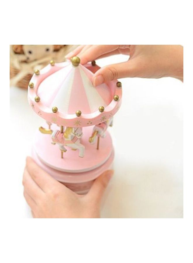 Merry-Go-Round Carousel Music Box Pink 19x11centimeter - Image 3