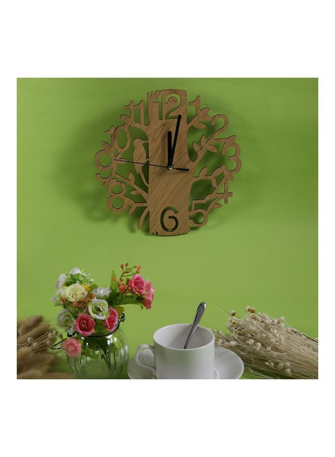 Tree And Bird Pattern Analog Wall Clock Brown/Black/Gold 23x2x23cm - Image 5