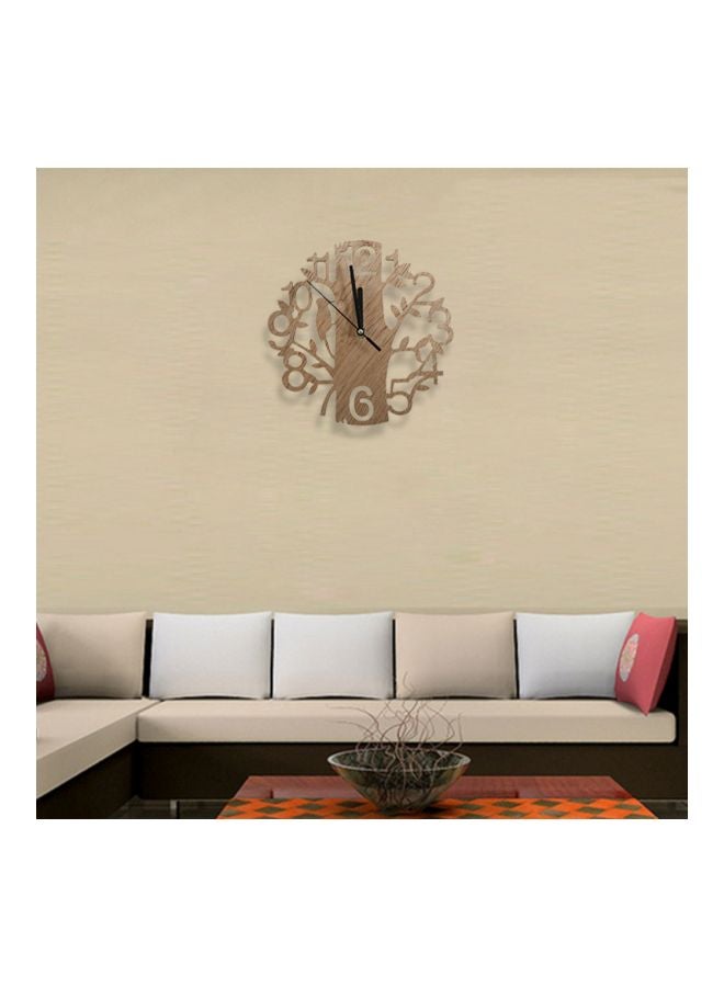 Tree And Bird Pattern Analog Wall Clock Brown/Black/Gold 23x2x23cm - Image 3
