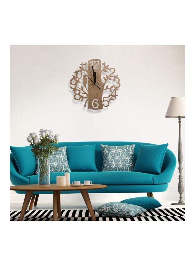 Tree And Bird Pattern Analog Wall Clock Brown/Black/Gold 23x2x23cm - Image 4