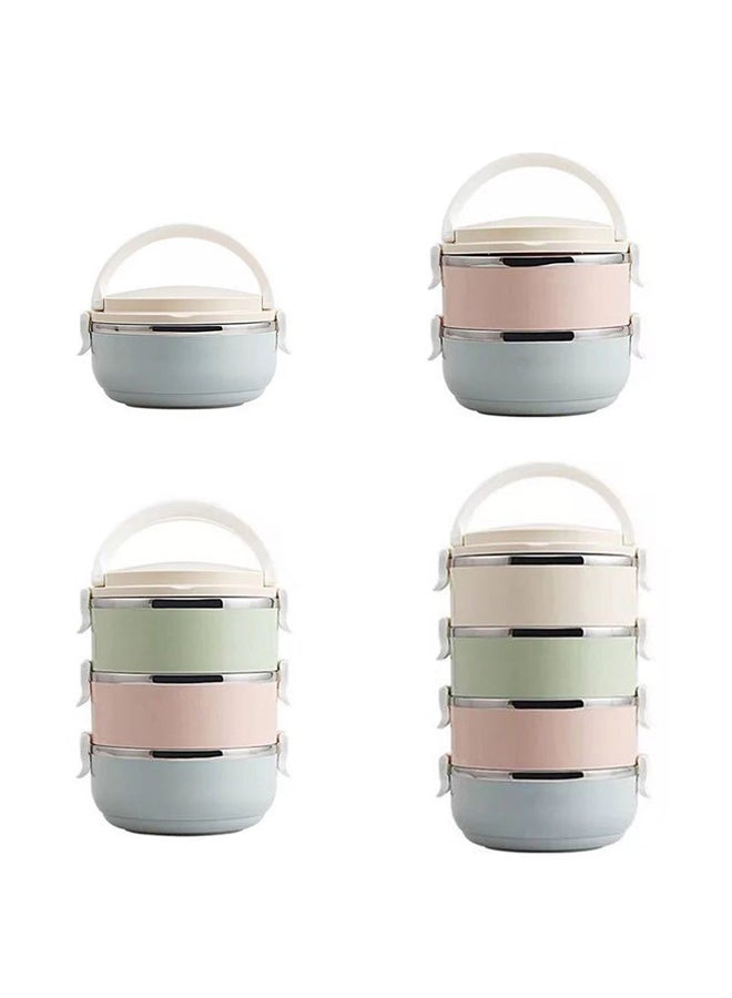 Stainless Steel Three Layers Lunch Box Green/Blue/Pink 2.1Liters - Image 4