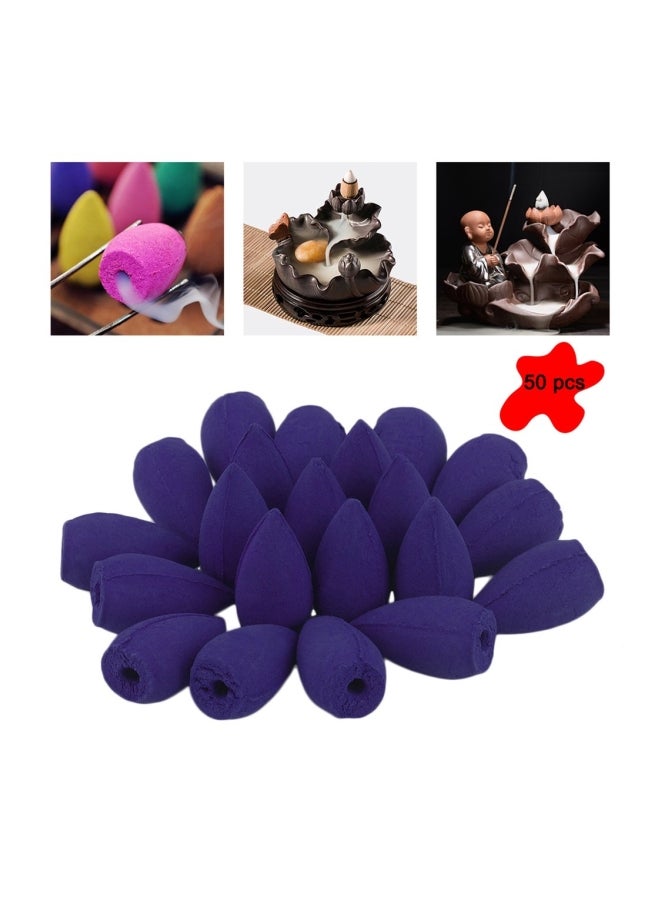 ماركة غير محددة - طقم أعواد بخور خشب الصندل على شكل طلقات من 50 قطعة أزرق 1x1x2.3سم - Image 1