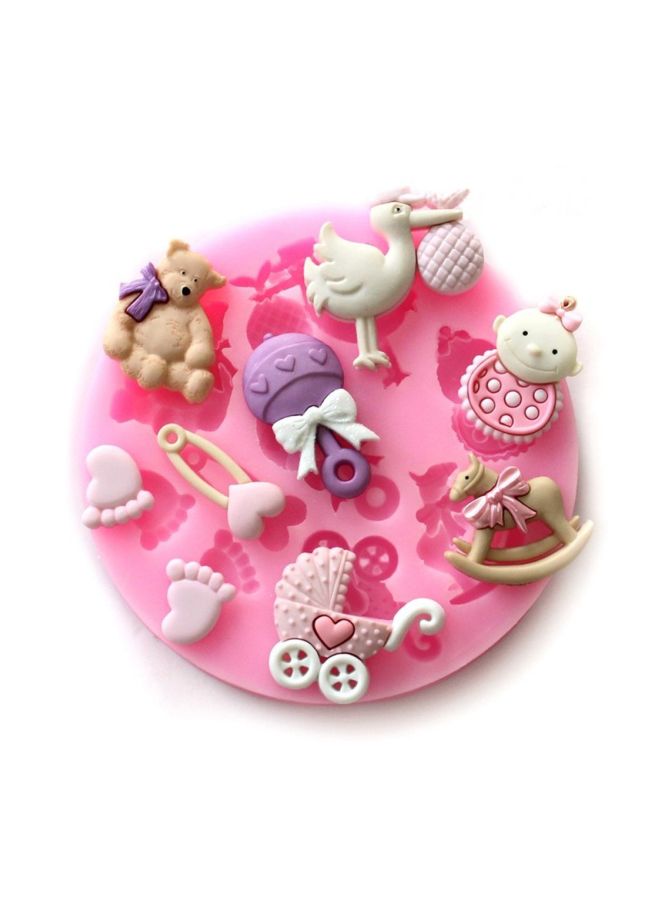 3D Baby Trojan Bear Shaped Cake And Chocolate Mold Pink 8x8x1centimeter - Image 3