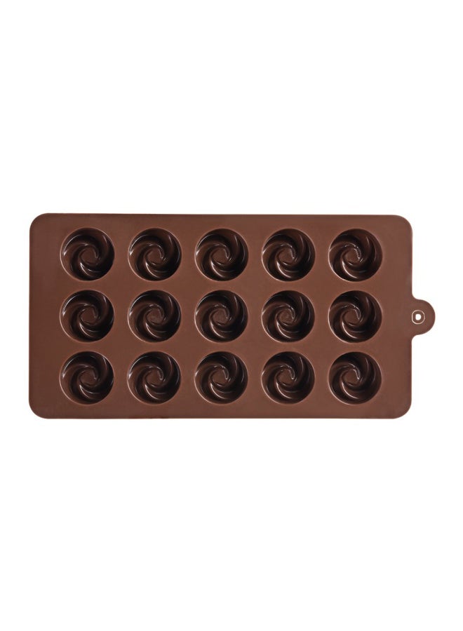 15-3D Floral Chocolate Mould Brown 21.5x10.8x1.7cm - Image 1