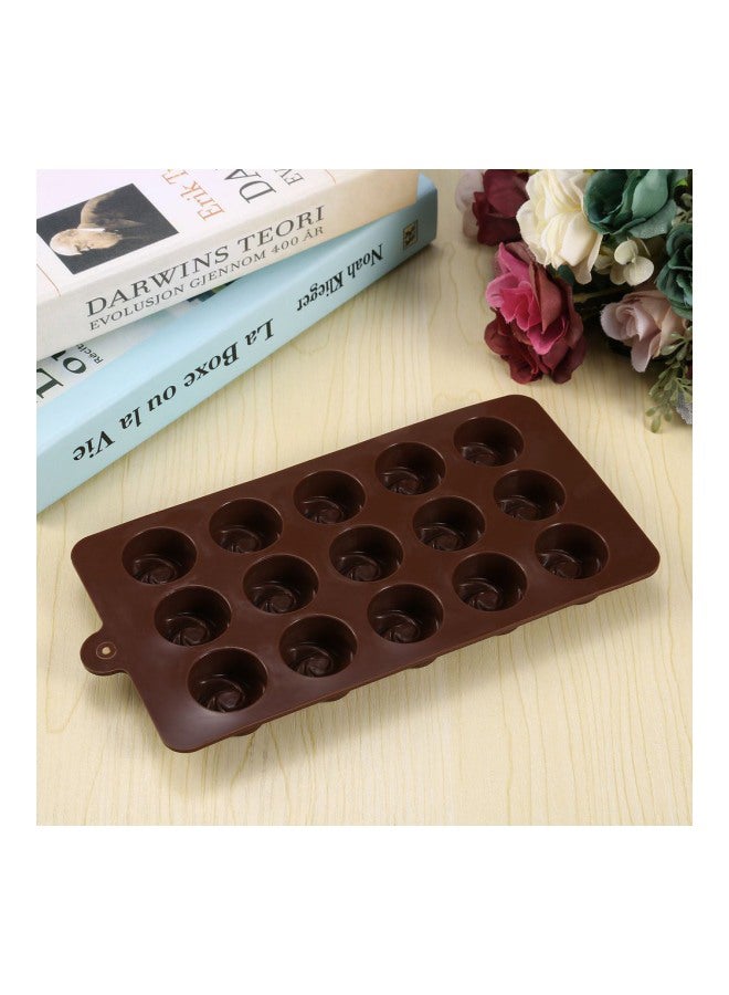 15-3D Floral Chocolate Mould Brown 21.5x10.8x1.7cm - Image 4