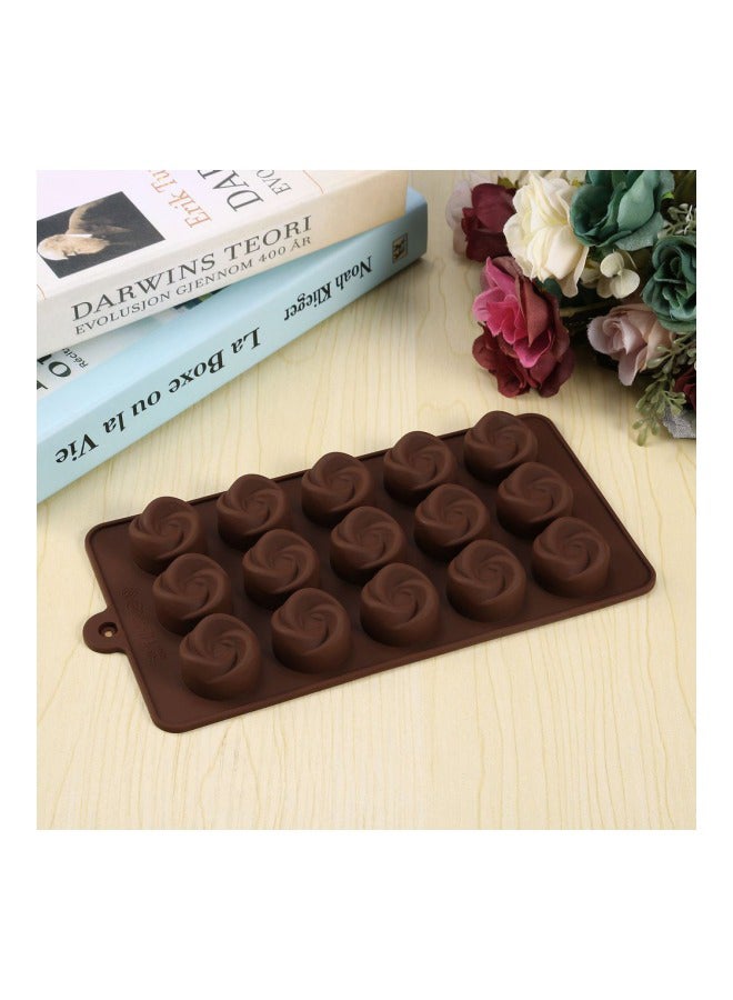 15-3D Floral Chocolate Mould Brown 21.5x10.8x1.7cm - Image 5