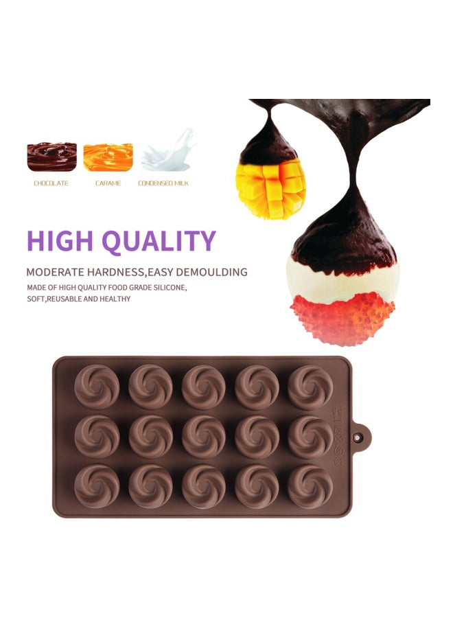 15-3D Floral Chocolate Mould Brown 21.5x10.8x1.7cm - Image 3