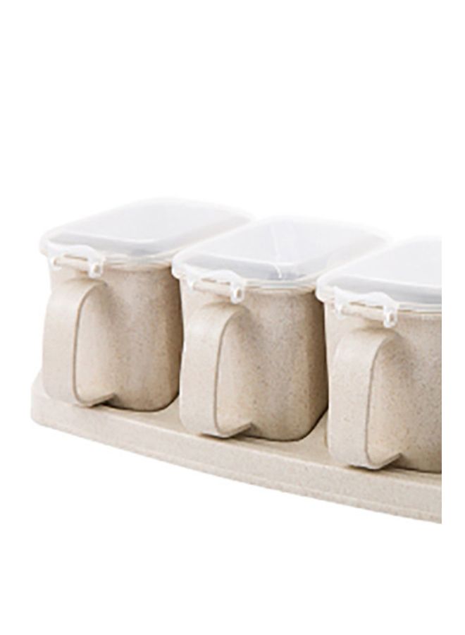 4-Piece Seasoning Jar Box Set Beige 30x11x8centimeter  - Image 3