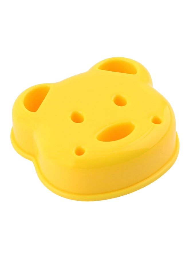 Bear Shape Sandwich Mould Maker Yellow 3.7x3.3x1.1inch  - Image 1