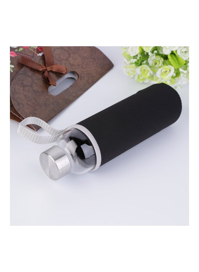 PREUP - Portable Travel Glass Water Bottle Black/Silver/Blue 23x6.5centimeter - Image 1