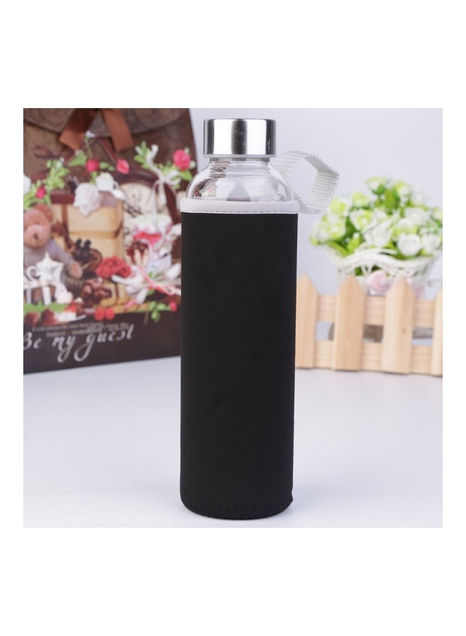 PREUP - Portable Travel Glass Water Bottle Black/Silver/Blue 23x6.5centimeter - Image 1
