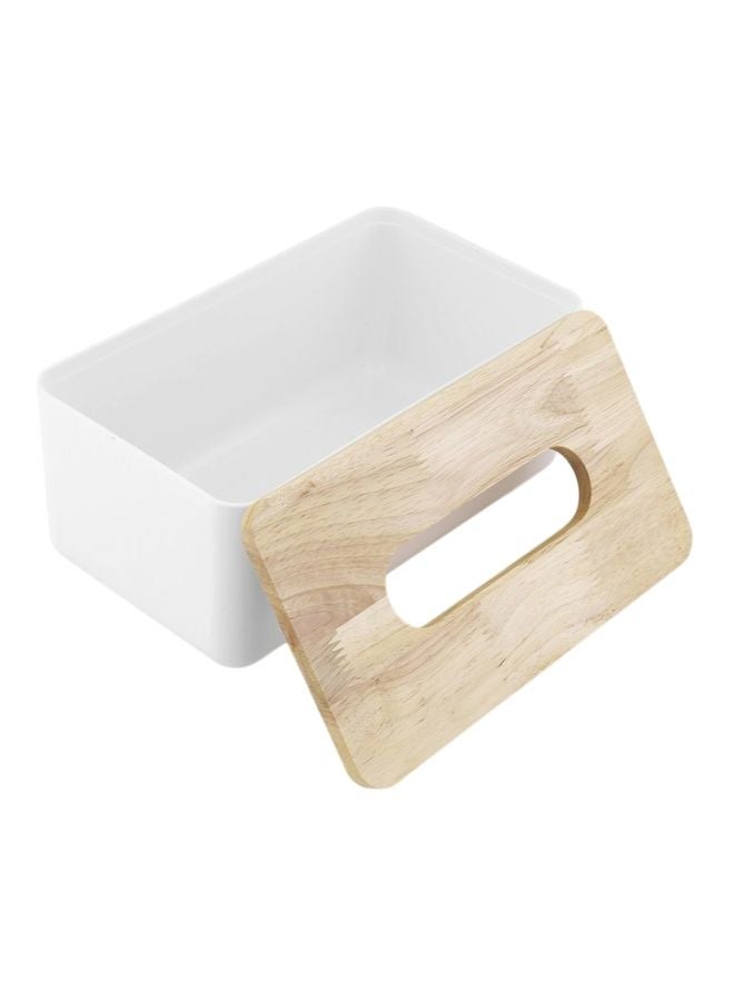 Rectangle Shaped Tissue Box White/Beige 23x13x10cm  - Image 2