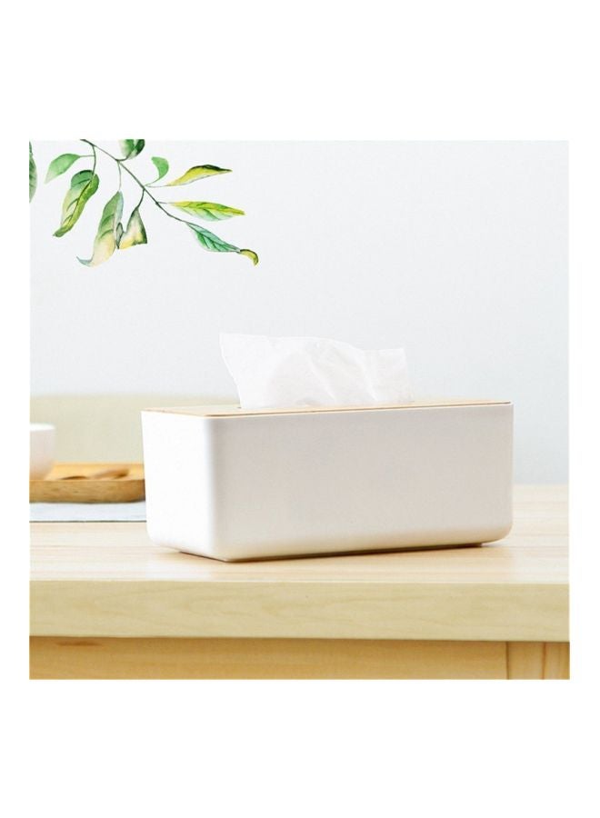 Rectangle Shaped Tissue Box White/Beige 23x13x10cm  - Image 3