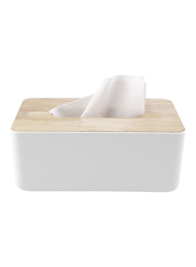 Rectangle Shaped Tissue Box White/Beige 23x13x10cm  - Image 1