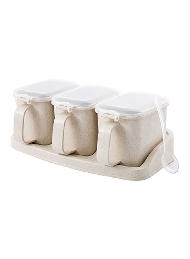 3-Tier Seasoning Jar Box Set Beige 22.5x11x8centimeter  - Image 1