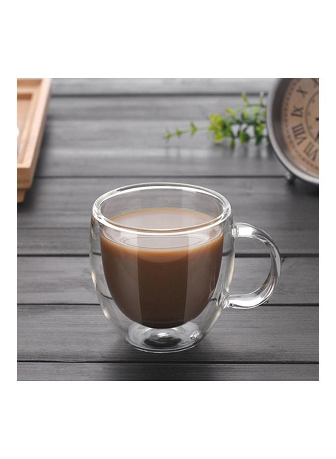 Generic - Double Layered Coffee Mug Clear 7.4x4.5x8cm - Image 1