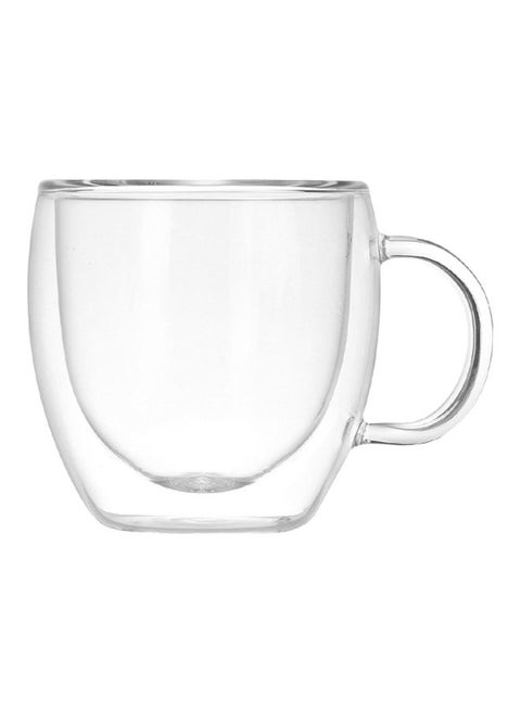 Double Layered Coffee Mug Clear 7.4x4.5x8cm