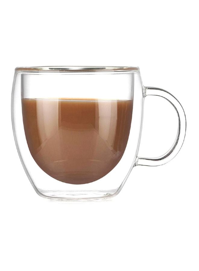 Generic - Double Layered Coffee Mug Clear 7.4x4.5x8cm - Image 1