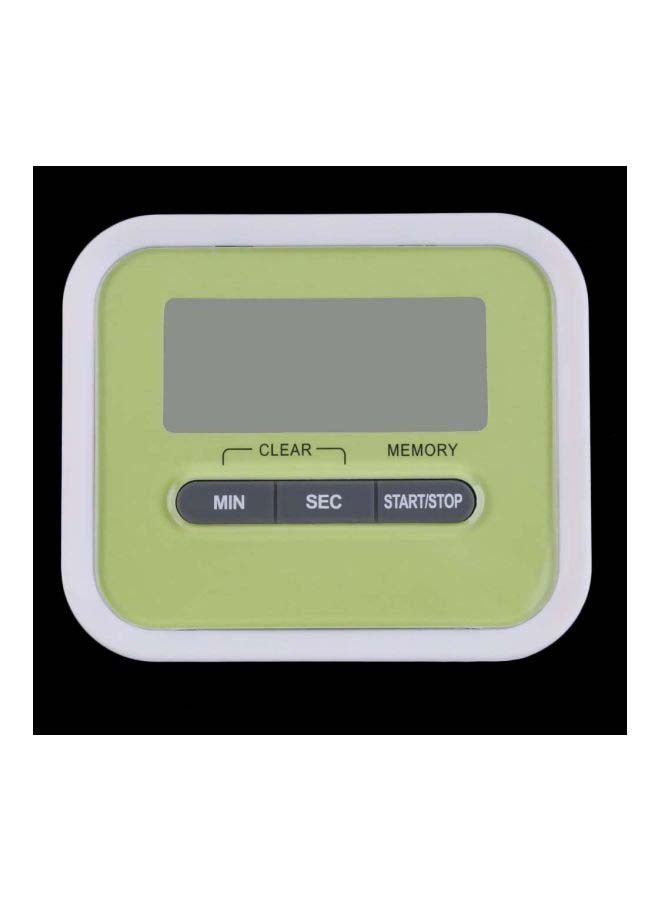 ساعة منبه رقمية بشاشة LCD مزودة بمؤقت للطبخ أصفر/ابيض 7.3x6.2x2.0سم - Image 2