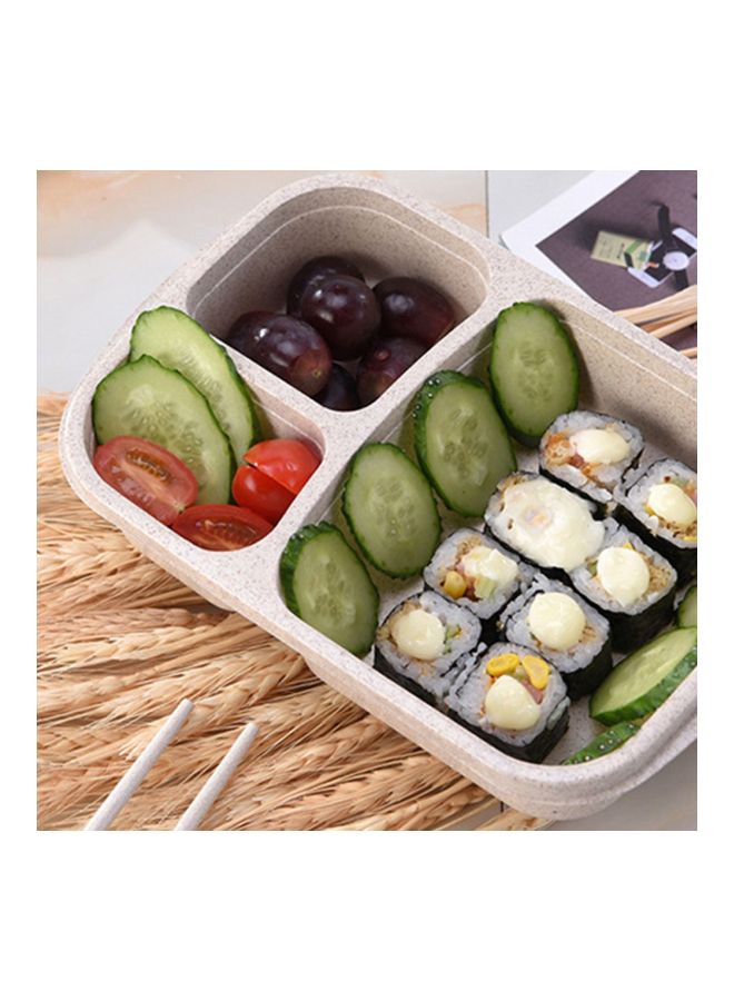 3-Grid Lunch Box With Lid Beige/Clear 23.5x15x5cm  - Image 2