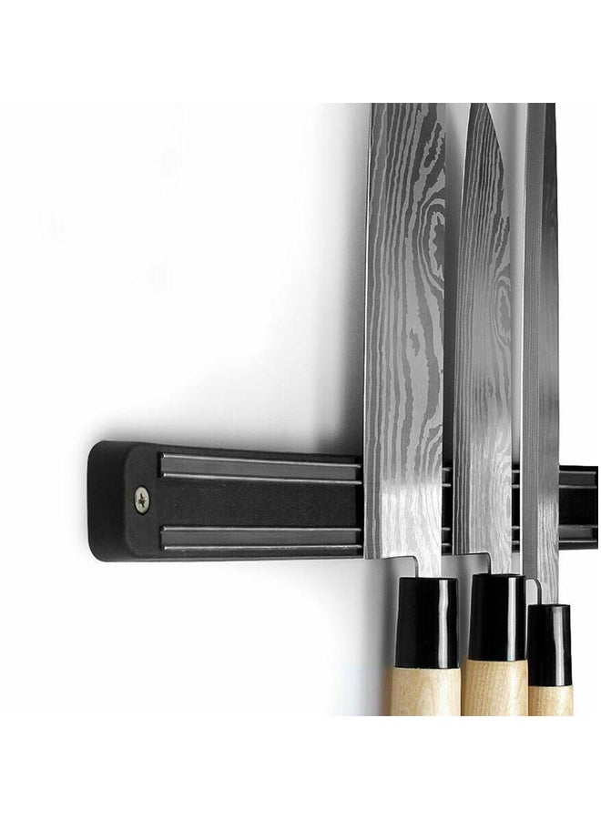 Wall Mount Magnetic Knife Holder Black 33x3.4x1.5centimeter - Image 2