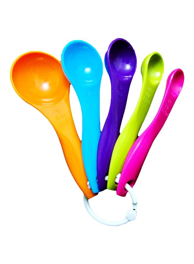5-Piece Measuring Spoon Set Orange/Purple/Green 12x4.5x4cm  - Image 1