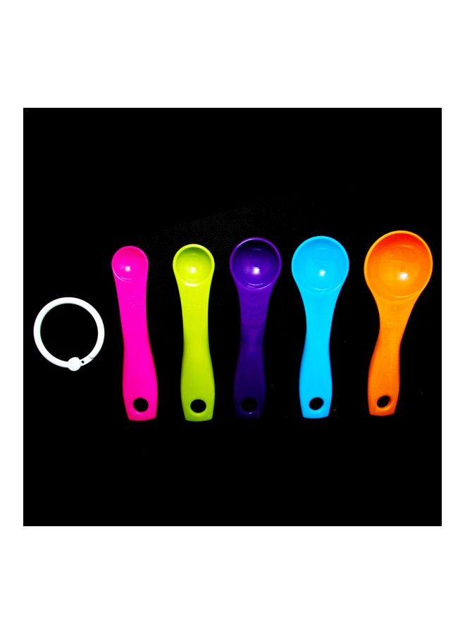 5-Piece Measuring Spoon Set Orange/Purple/Green 12x4.5x4cm  - Image 4