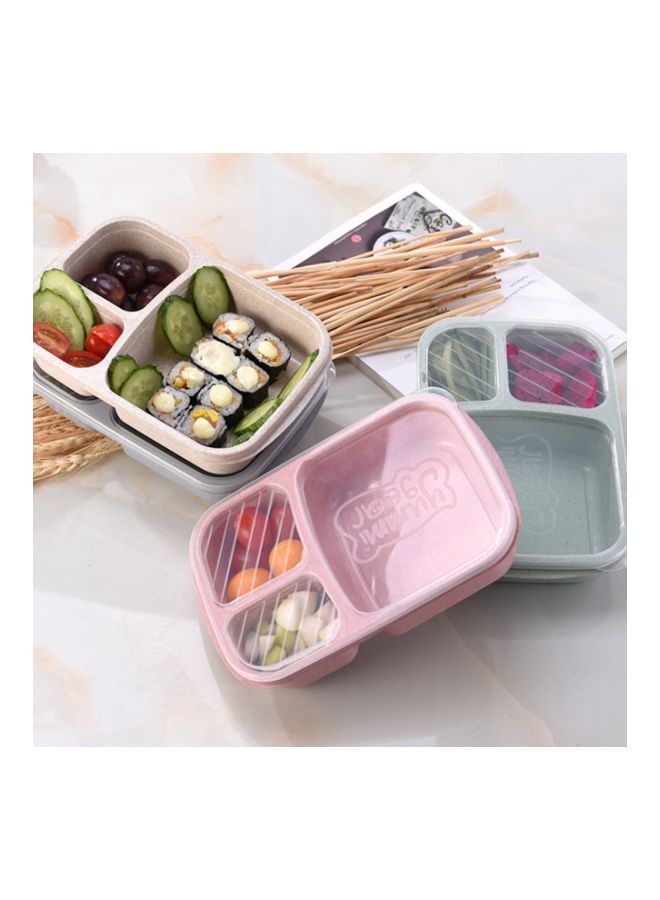 3-Grid Lunch Box With Lid Beige/Clear 23.5x15x5cm  - Image 5