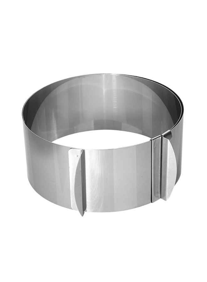 Adjustable Round Cookie Ring Mould Silver 16x17x9cm - Image 1