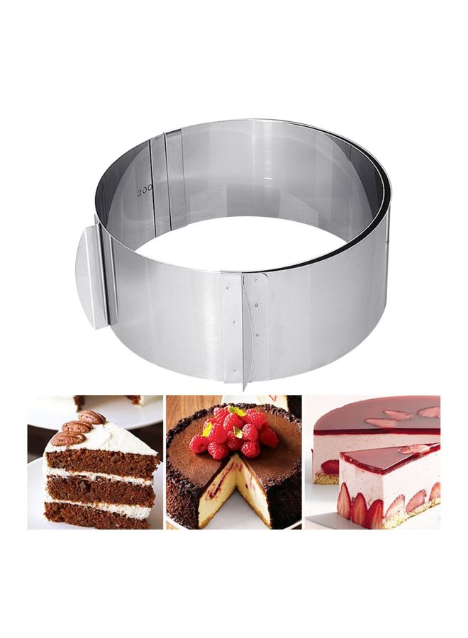 Adjustable Round Cookie Ring Mould Silver 16x17x9cm - Image 2
