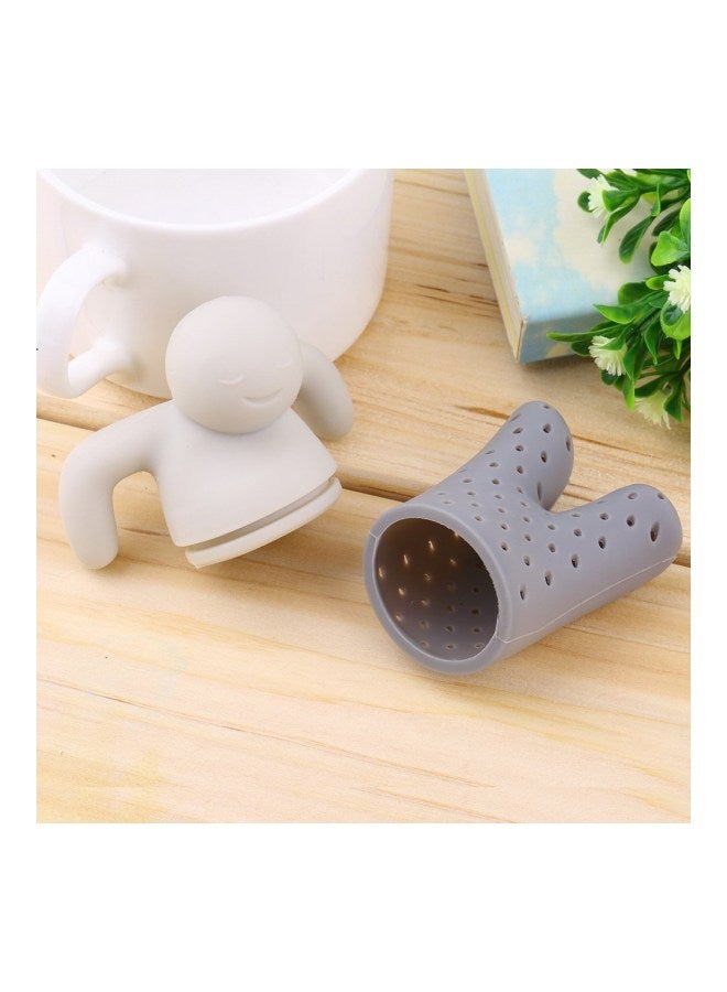 Generic - Loose Tea Leaf Strainer White/Grey 3.34x2.36x1.18inch - Image 1