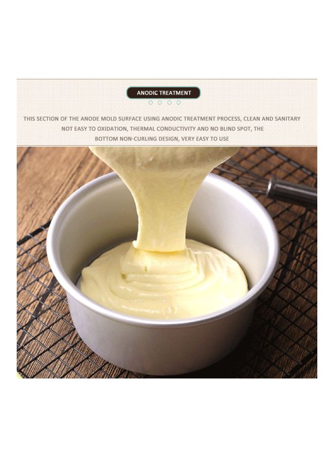 وعاء خبز الكعك دائري الشكل فضي 16.8x16.8x7.5سم - Image 5