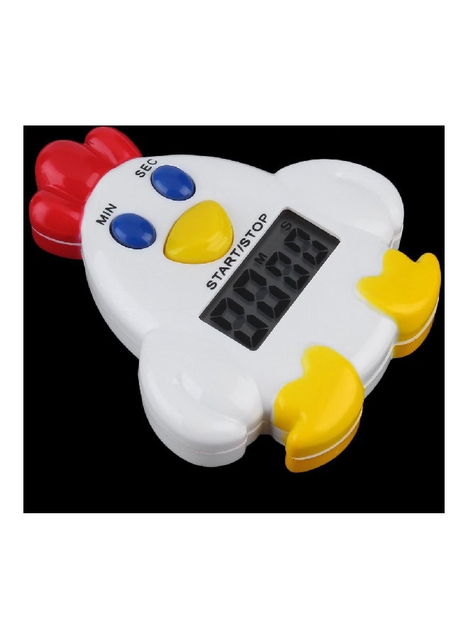 Generic - Mini Chicken Mechanical Timer Alarm Bell White/Yellow/Red 7x6x2.5centimeter - Image 1