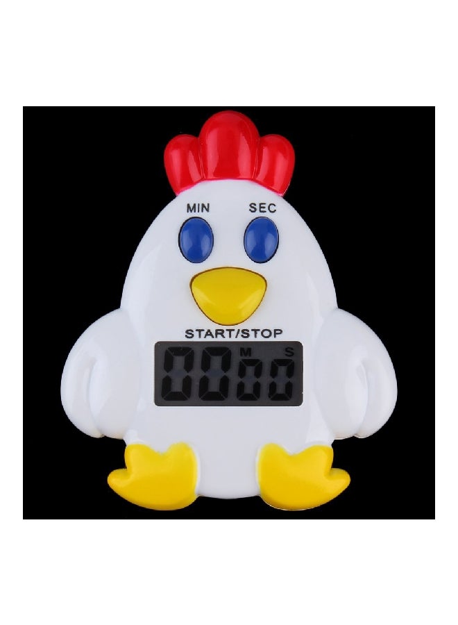 Generic - Mini Chicken Mechanical Timer Alarm Bell White/Yellow/Red 7x6x2.5centimeter - Image 1