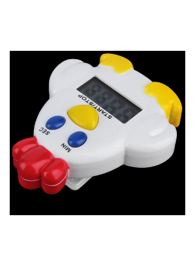 Generic - Mini Chicken Mechanical Timer Alarm Bell White/Yellow/Red 7x6x2.5centimeter - Image 1