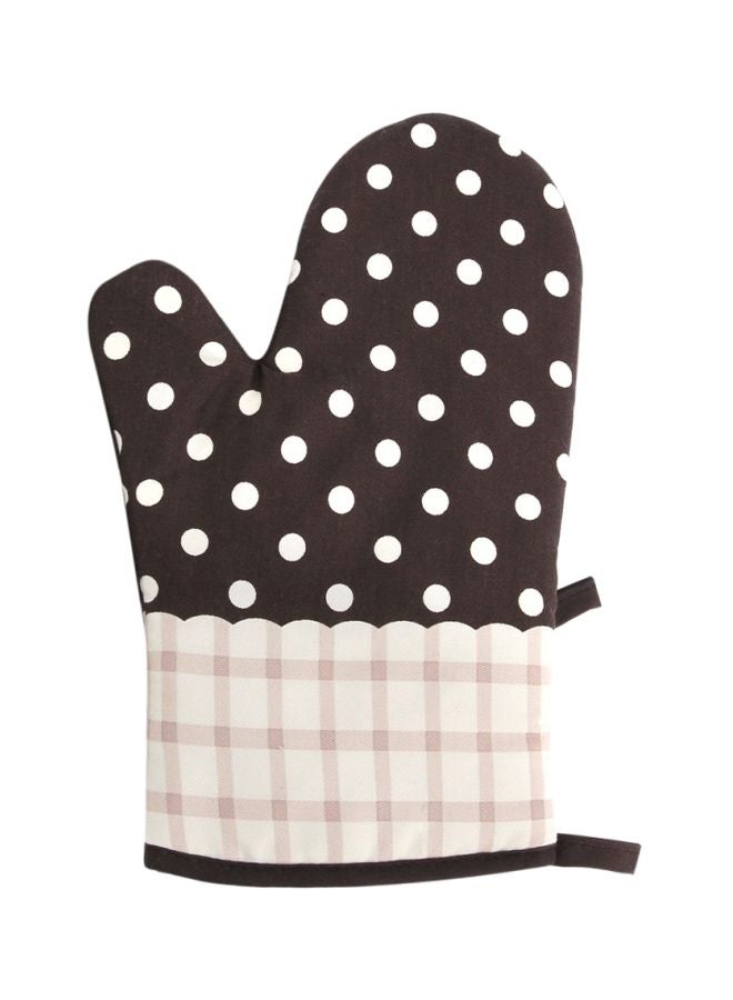 Heat Resistant Microwave Oven Glove Coffee/White 28x18x3cm - Image 1