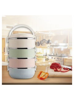Generic Thermal Lunch Box Beige/Green/Blue  - Image 3
