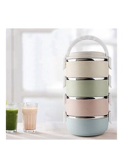 Generic Thermal Lunch Box Beige/Green/Blue  - Image 2