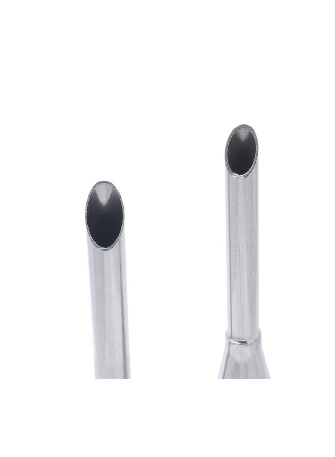 مانبو طقم فوهات لقمع التزيين بالقشدة من قطعتين فضي 80x15x15مم - Image 5