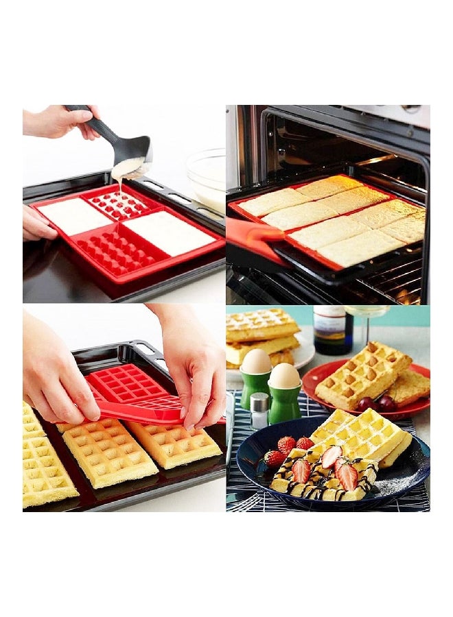 Generic - Waffle Baking Mould Red 27x18x2cm - Image 1
