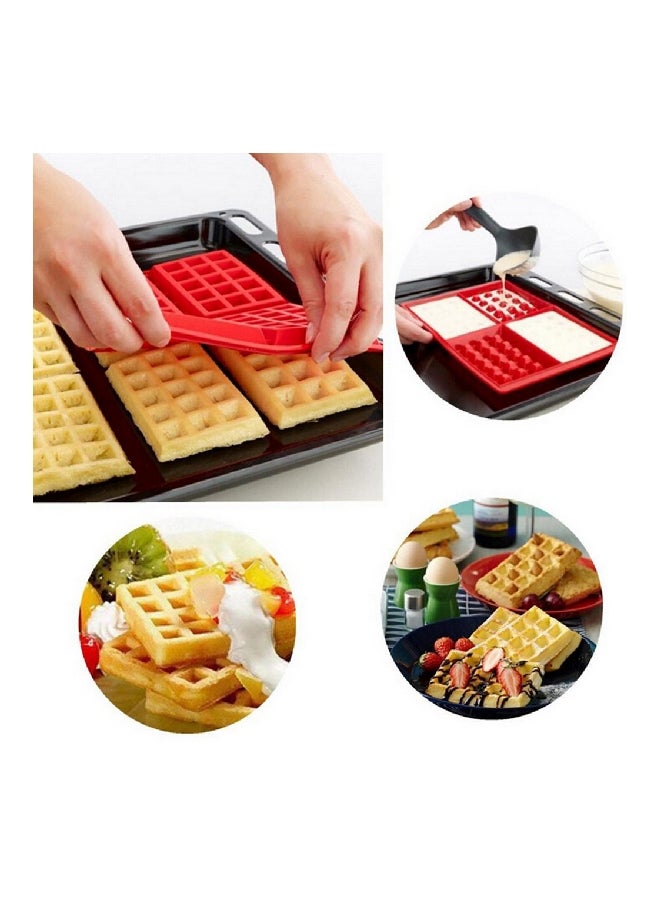 Generic - Waffle Baking Mould Red 27x18x2cm - Image 1