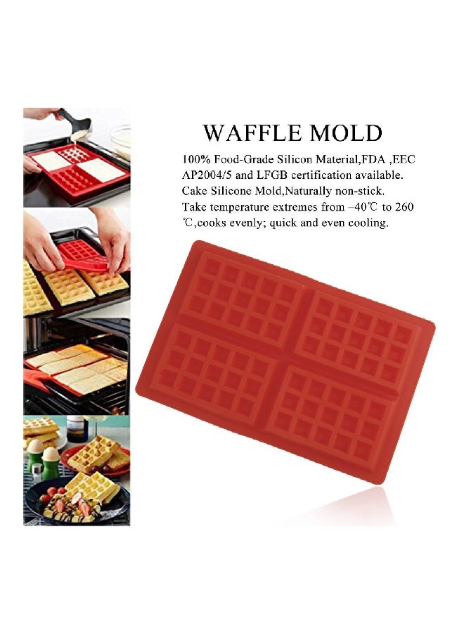 Generic - Waffle Baking Mould Red 27x18x2cm - Image 1