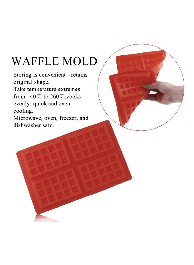 Generic - Waffle Baking Mould Red 27x18x2cm - Image 1