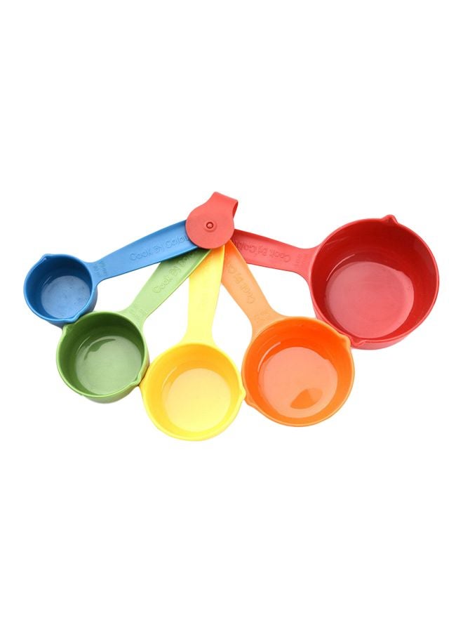 5-Piece Plastic Measuring Cups Yellow/Red/Green 18x10x6centimeter - Image 1